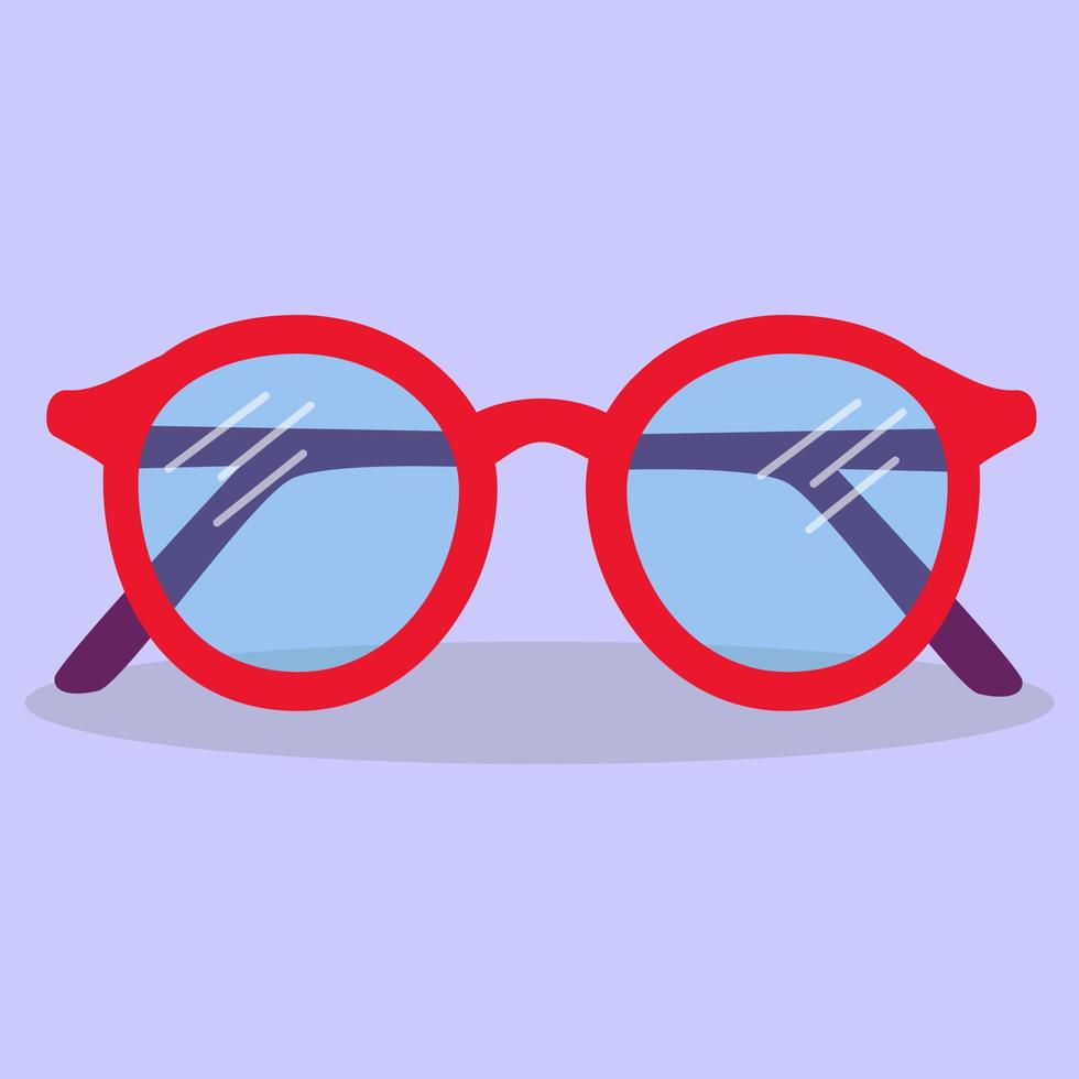 un conjunto de elementos comerciales. gafas rojas gafas para visión en un diseño plano. ilustración vectorial aislada de gafas. vector