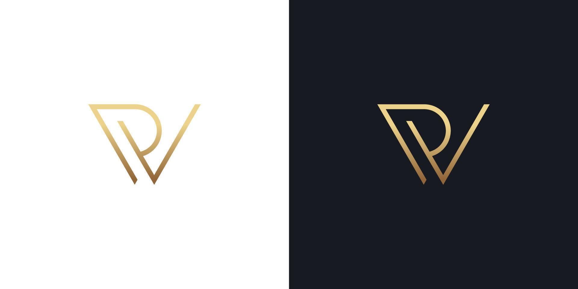 RV VR initial monogram vector icon illustration