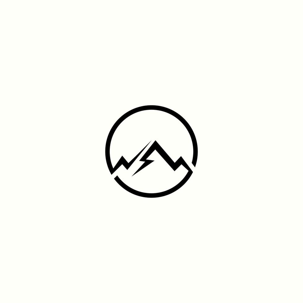 Mountain storm logo vector icon line illustration