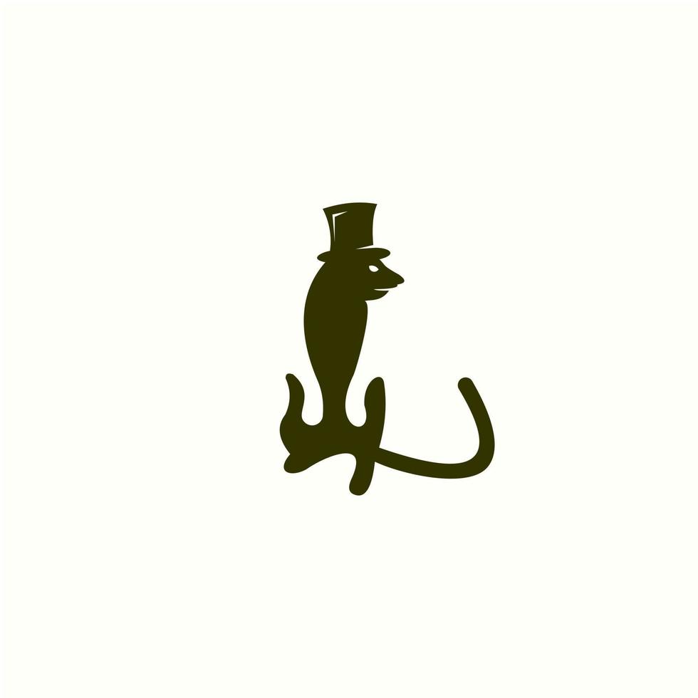 ilustración de icono de vector de logotipo de sombrero de mangosta
