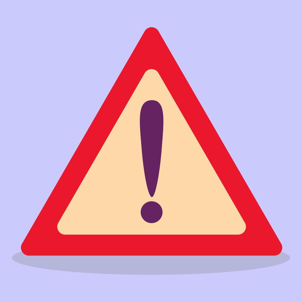 Exclamation mark in a triangle. Warning icon, Flat design sign. vector