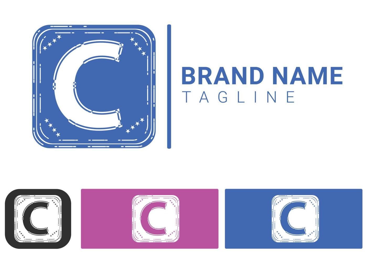 C letter logo and icon design template vector