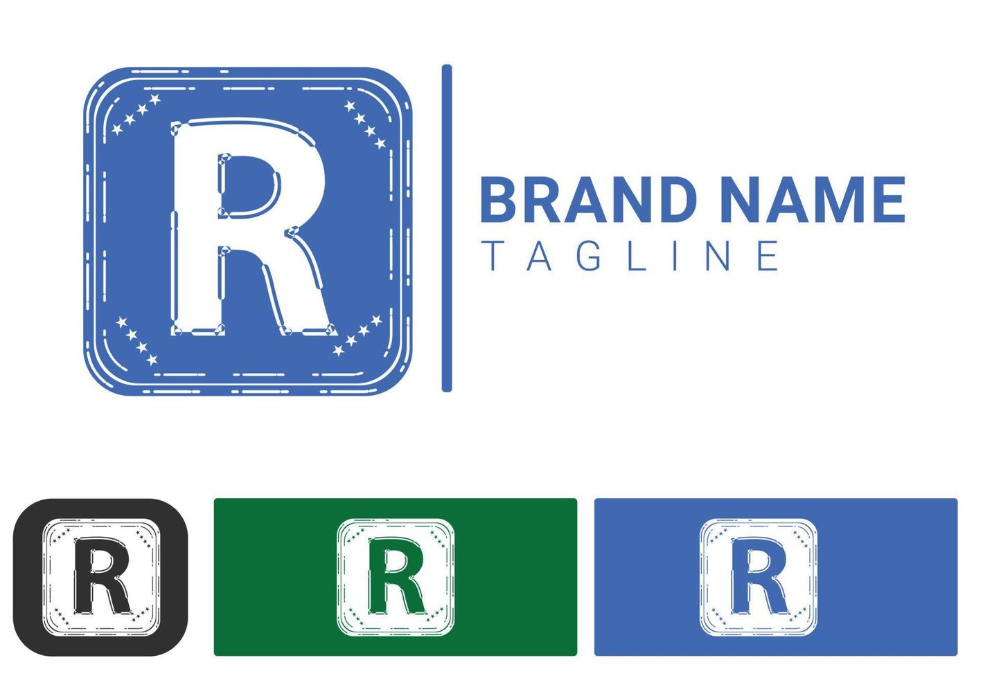 R letter logo and icon design template vector
