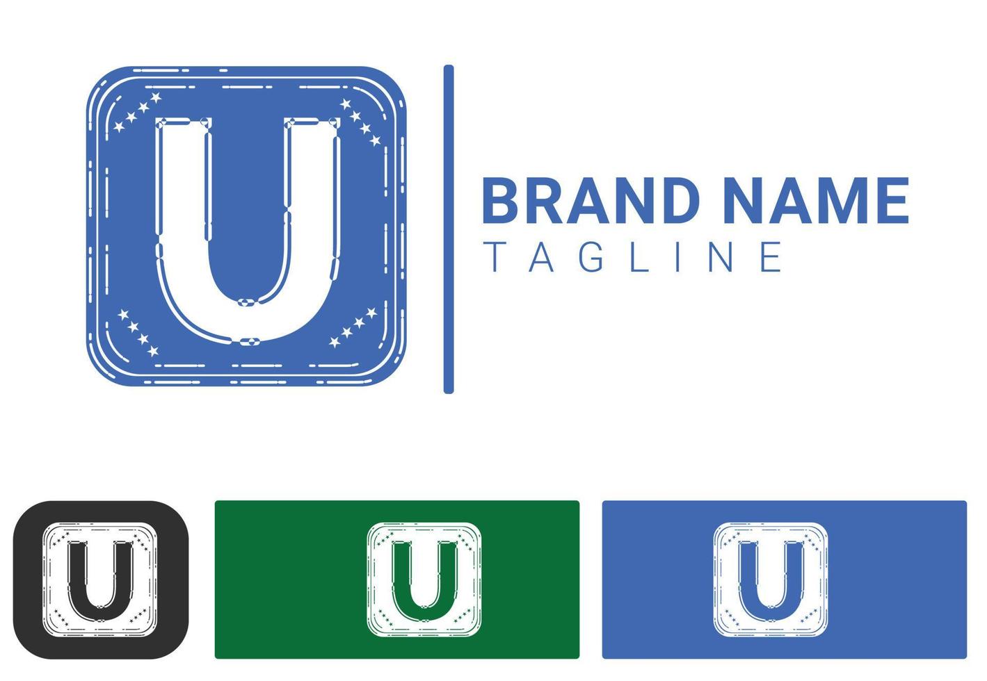 U letter logo and icon design template vector