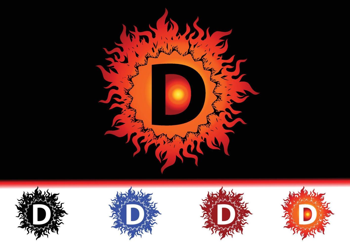 Fire D Letter Logo And Icon Design Template vector