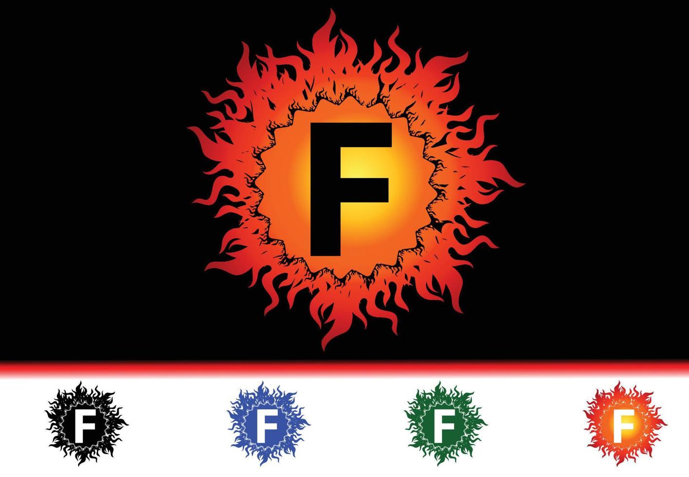 Plantilla de diseño de logotipo e icono de letra f de fuego vector