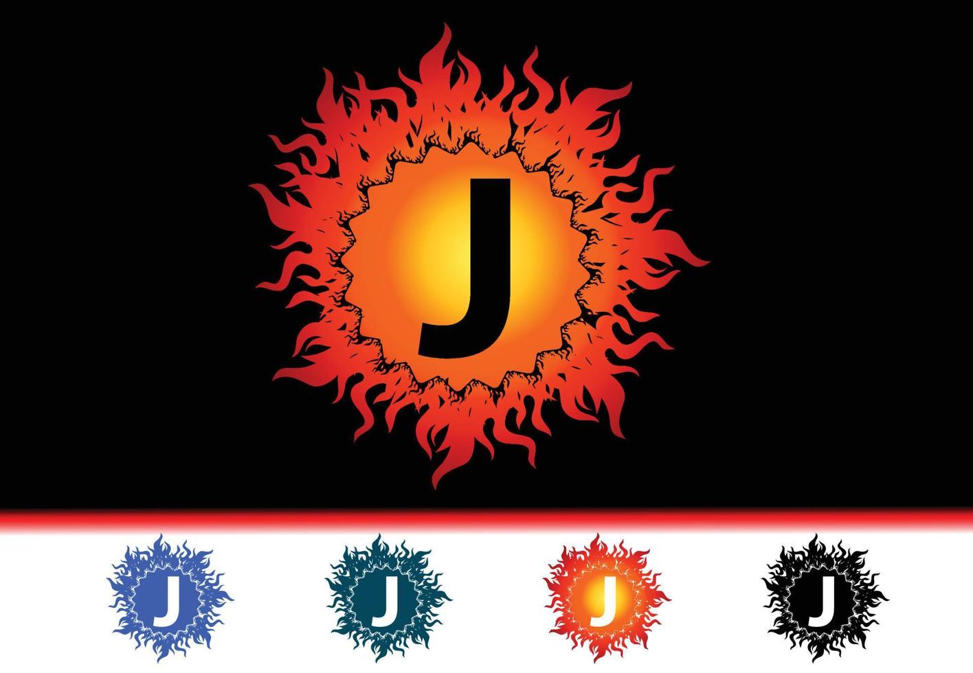 Fire J Letter Logo And Icon Design Template vector