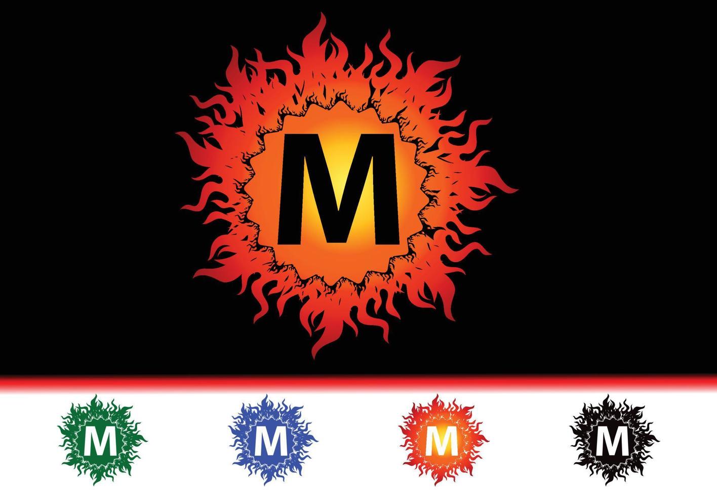 Fire M Letter Logo And Icon Design Template vector