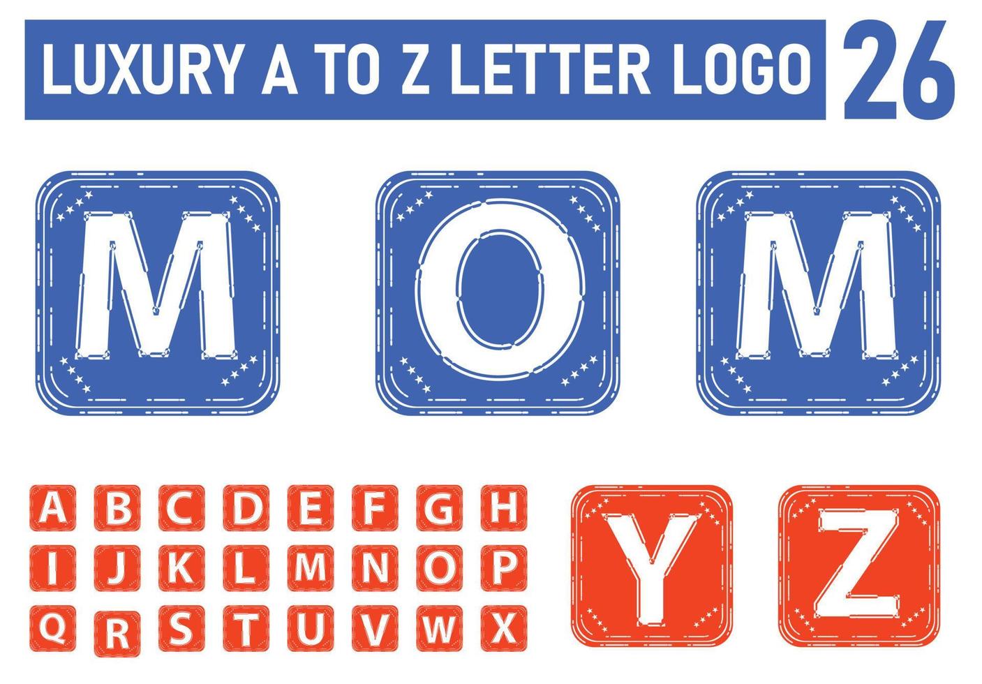 Creative A to Z letter logo and icon design template vector