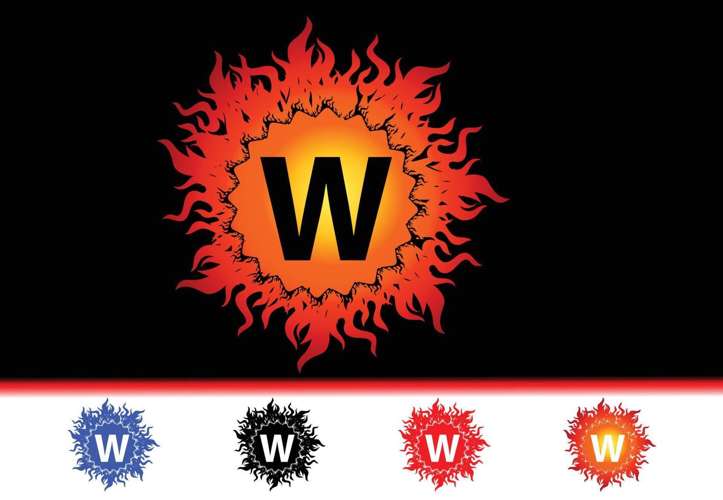 Fire W Letter Logo And Icon Design Template vector