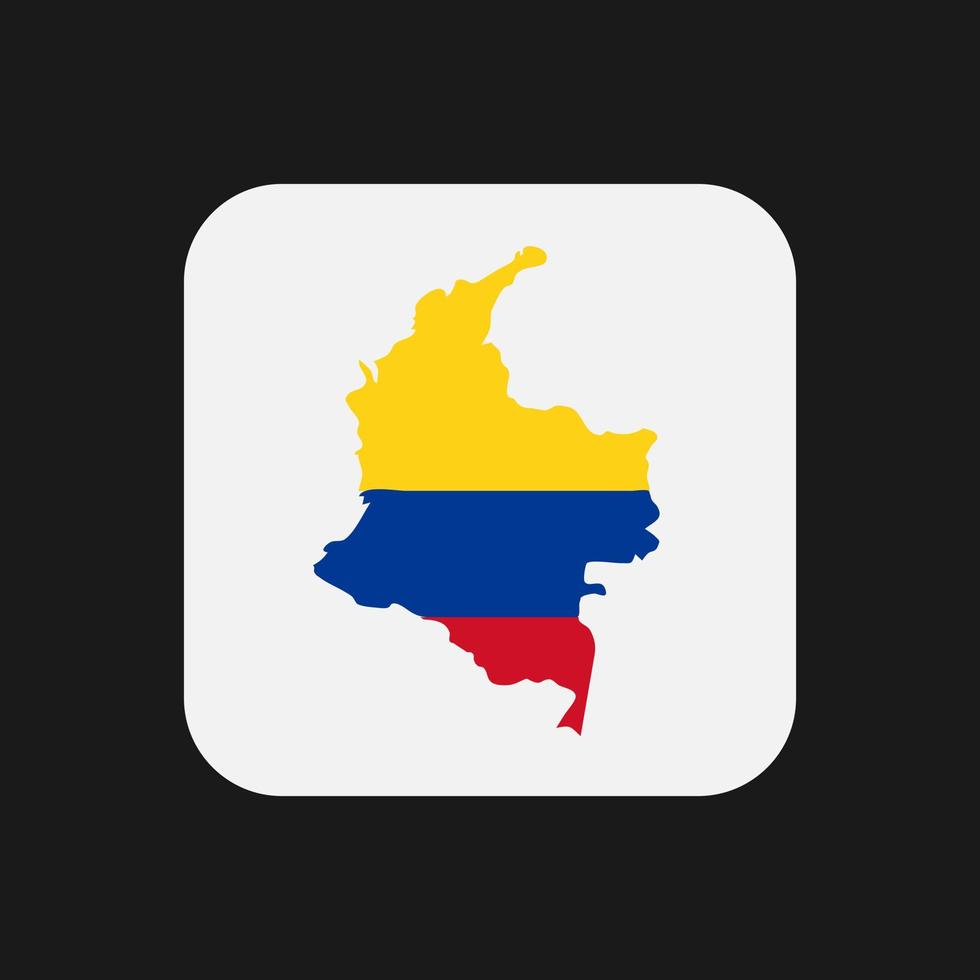 Colombia mapa silueta con bandera sobre fondo blanco. vector