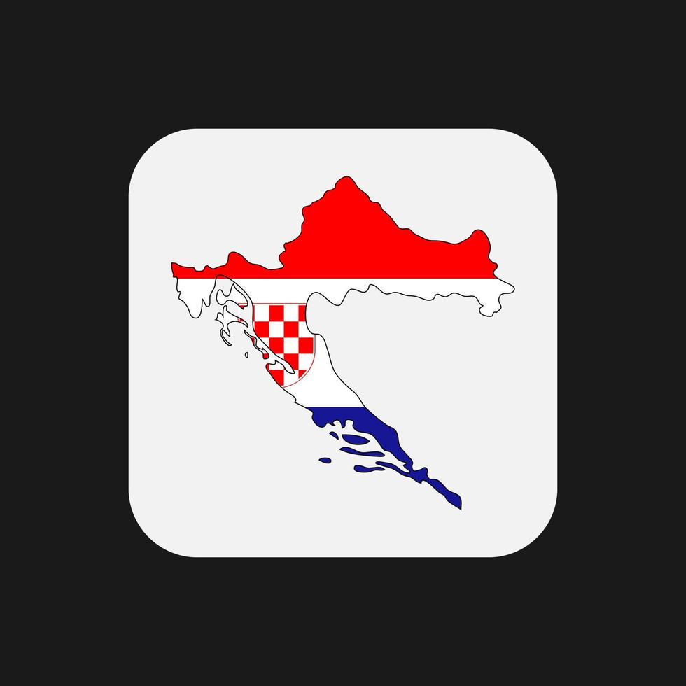 Croatia map silhouette with flag on white background vector