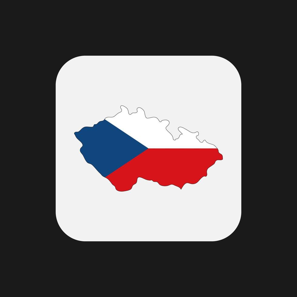 República Checa mapa silueta con bandera sobre fondo blanco. vector