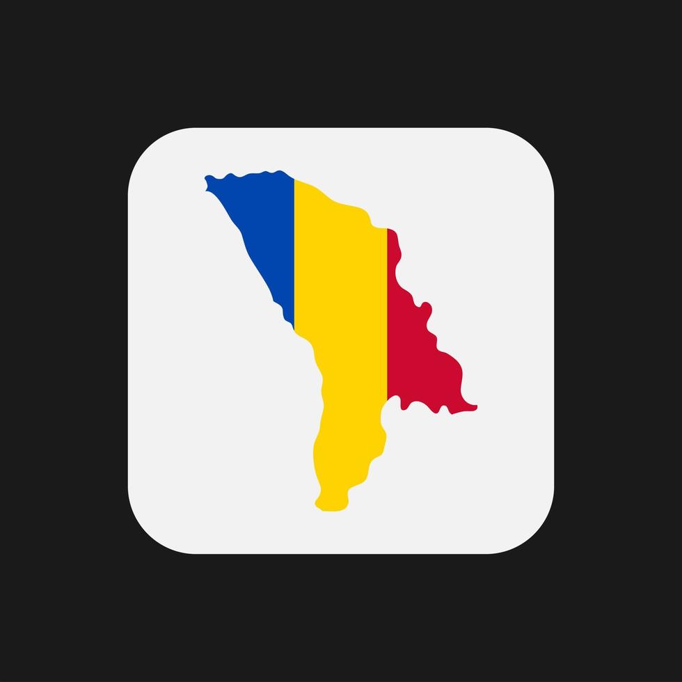 Moldova map silhouette with flag on white background vector