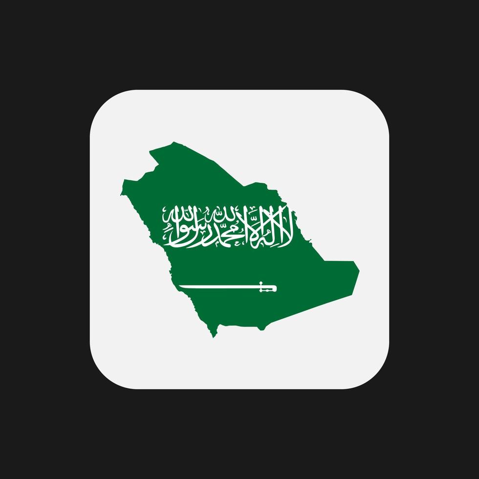 Saudi Arabia map silhouette with flag on white background vector