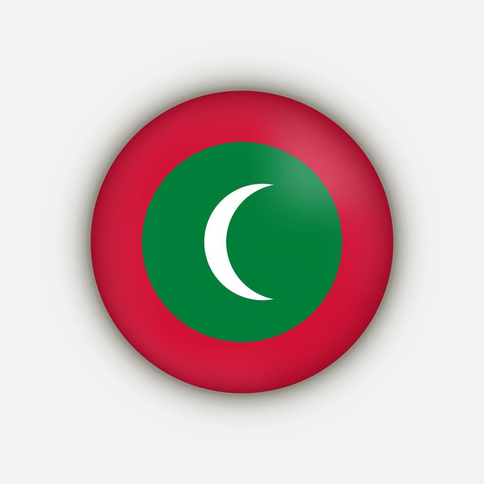 Country Maldives. Maldives flag. Vector illustration.