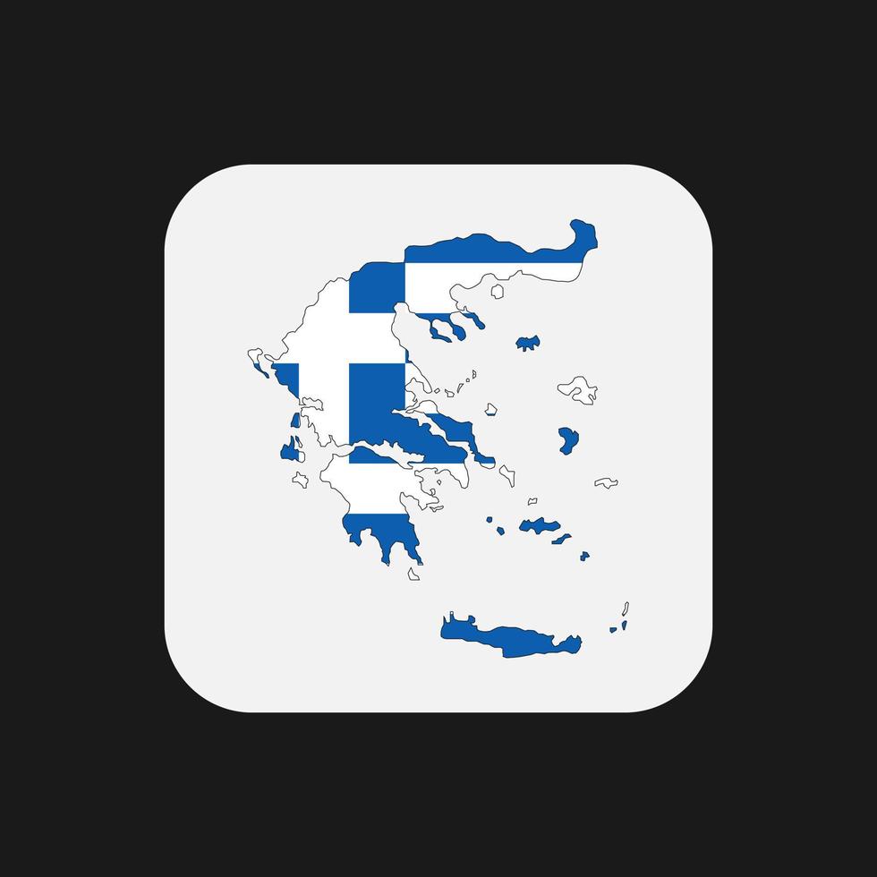 Greece map silhouette with flag on white background vector