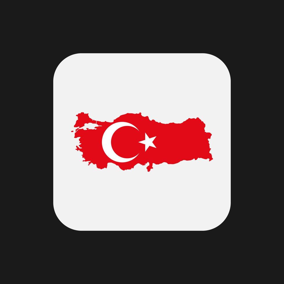 Turkey map silhouette with flag on white background vector