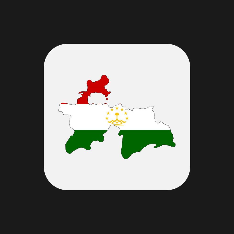 Tajikistan map silhouette with flag on white background vector