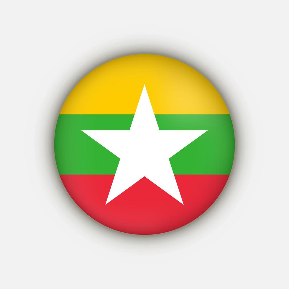 Country Myanmar. Myanmar flag. Vector illustration.