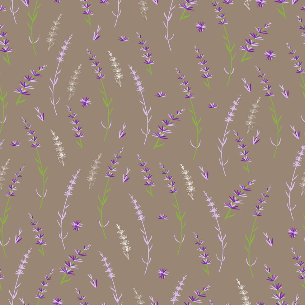 Seamless pattern with lavender. Vector illustration. Background for packaging, textiles, printing products.