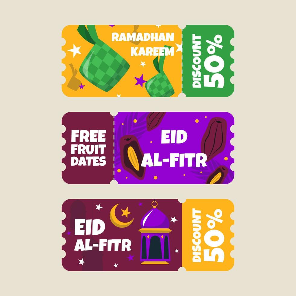Ramadhan Voucher Set vector