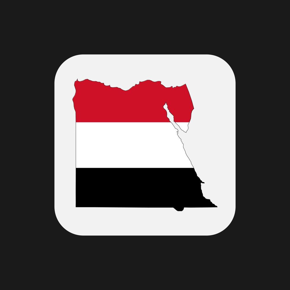 Egypt map silhouette with flag on white background vector