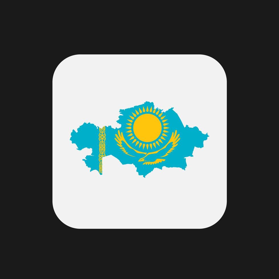 Kazakhstan map silhouette with flag on white background vector