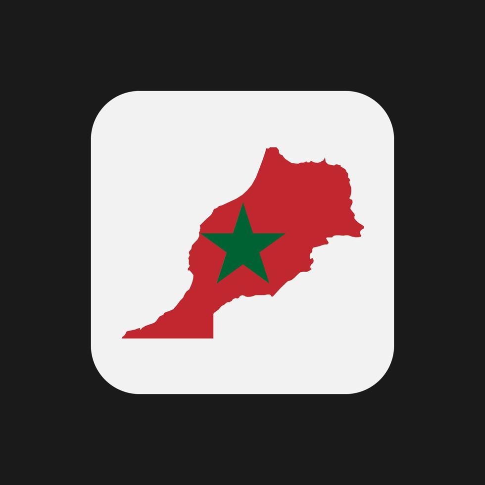 Marruecos mapa silueta con bandera sobre fondo blanco. vector