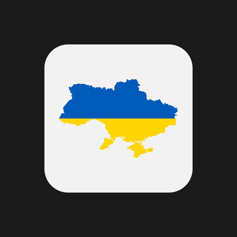 Ukraine map silhouette with flag on white background vector
