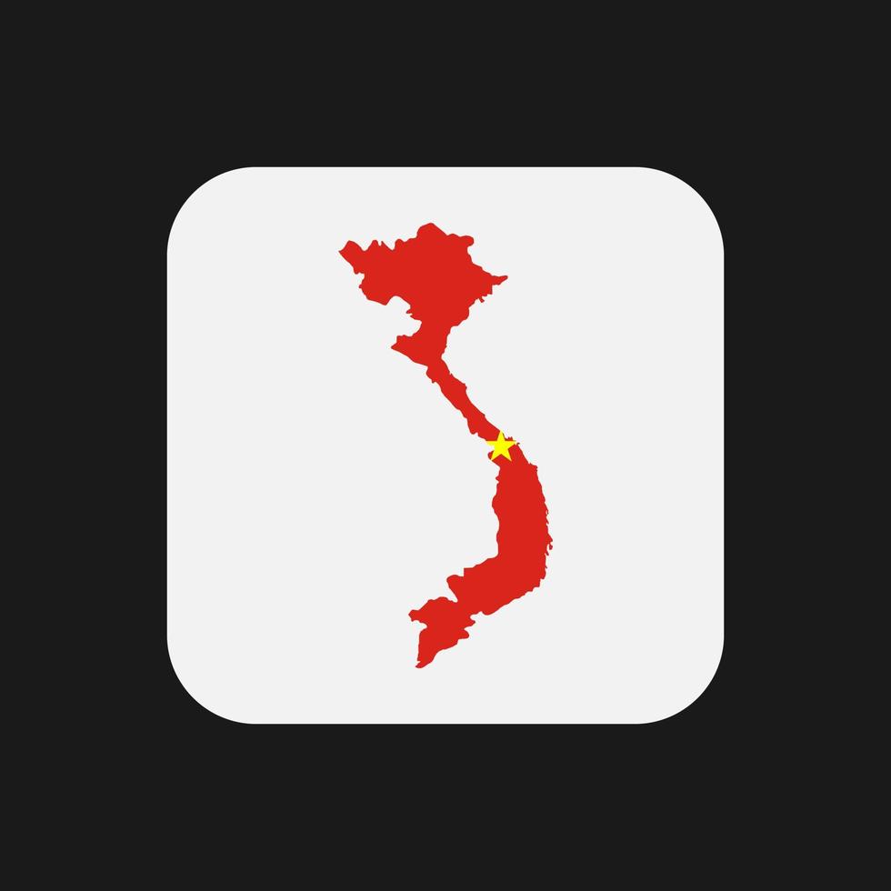 Vietnam mapa silueta con bandera sobre fondo blanco. vector