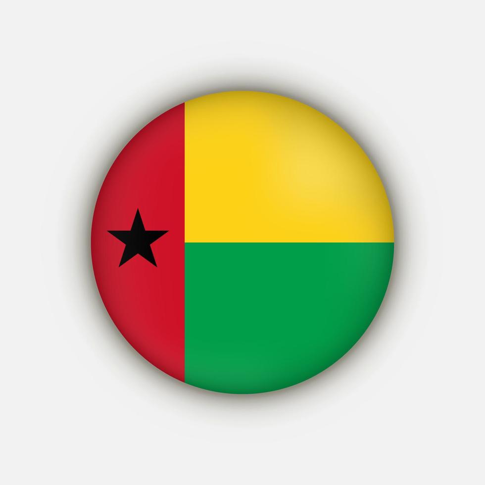 Country Guinea Bissau. Guinea-Bissau flag. Vector illustration.