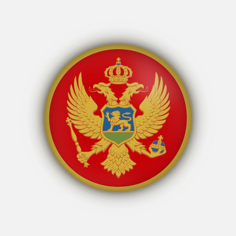 Country Montenegro. Montenegro flag. Vector illustration.