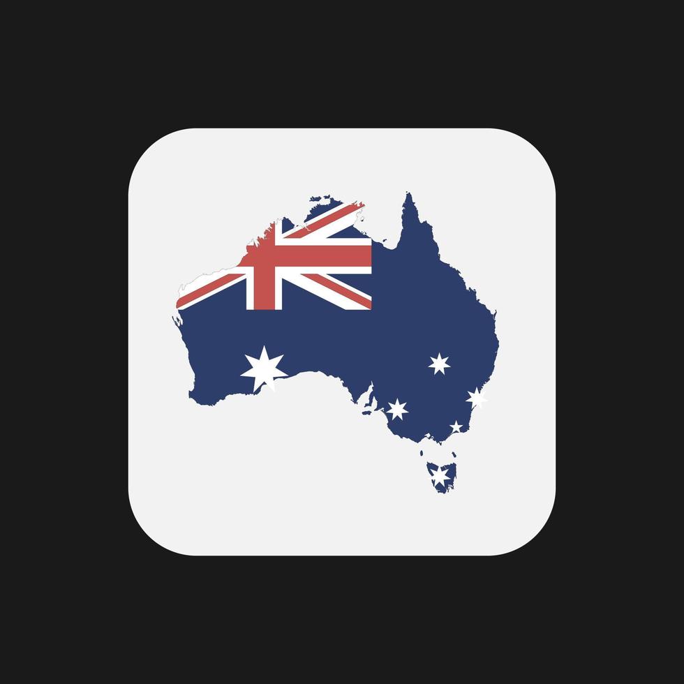 Australia map silhouette with flag on white background vector