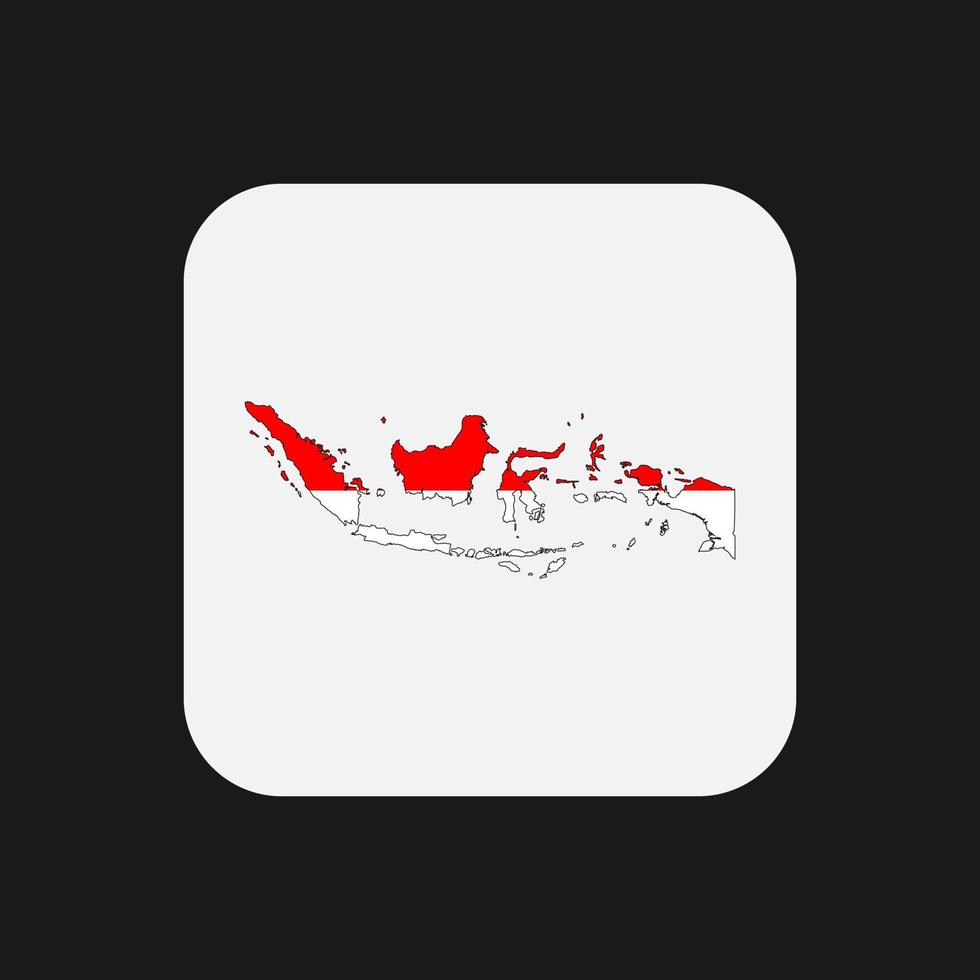 Indonesia mapa silueta con bandera sobre fondo blanco. vector