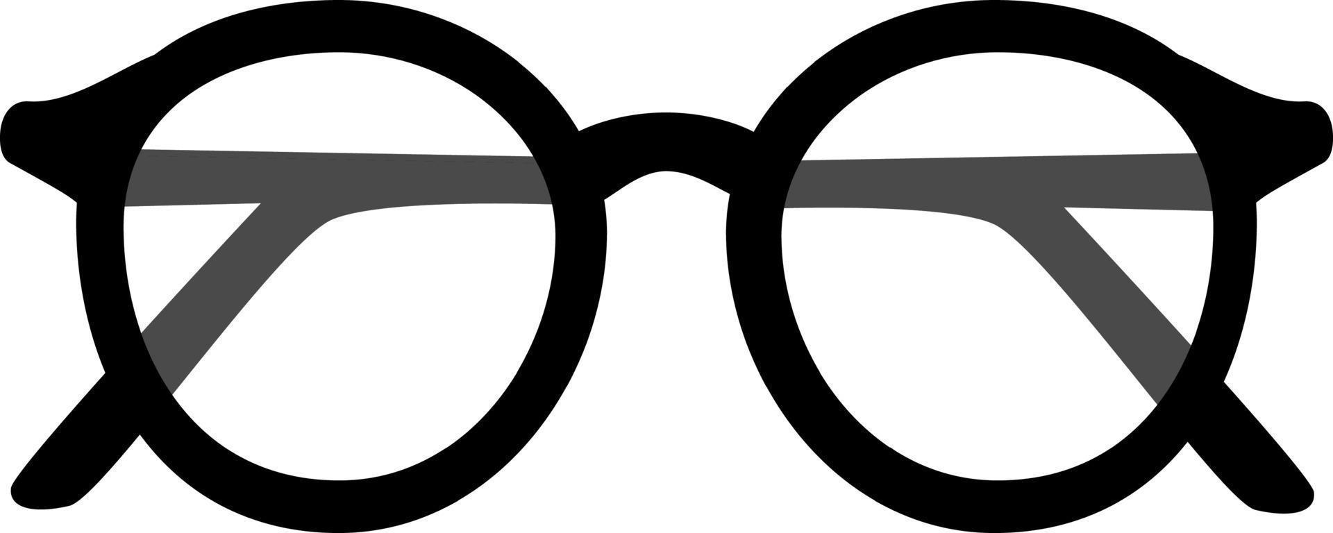 icono de gafas, silueta negra. resaltado en un fondo blanco. vector