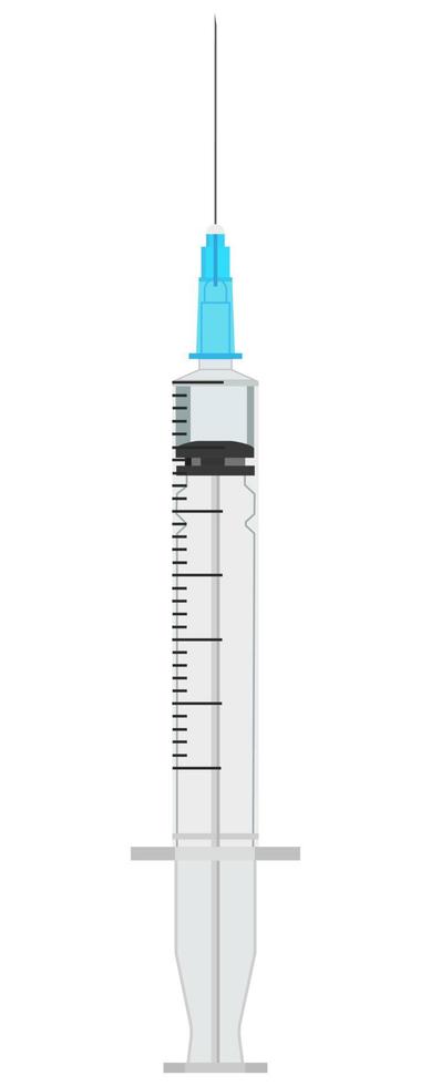 The concept of the Covid-19 coronavirus. A syringe with medicine. Isolated syringe icon on a white background. vector
