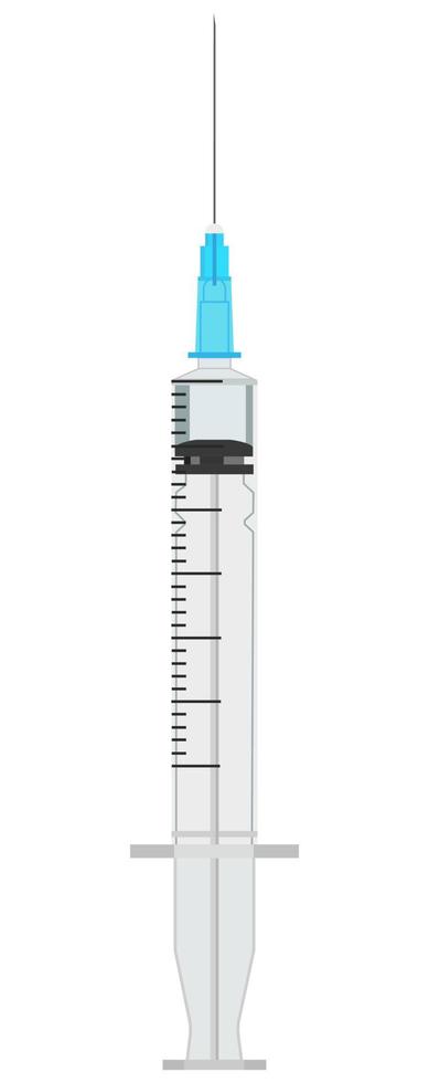 el concepto del coronavirus covid-19. una jeringa con medicamento. icono de jeringa aislado sobre un fondo blanco. vector