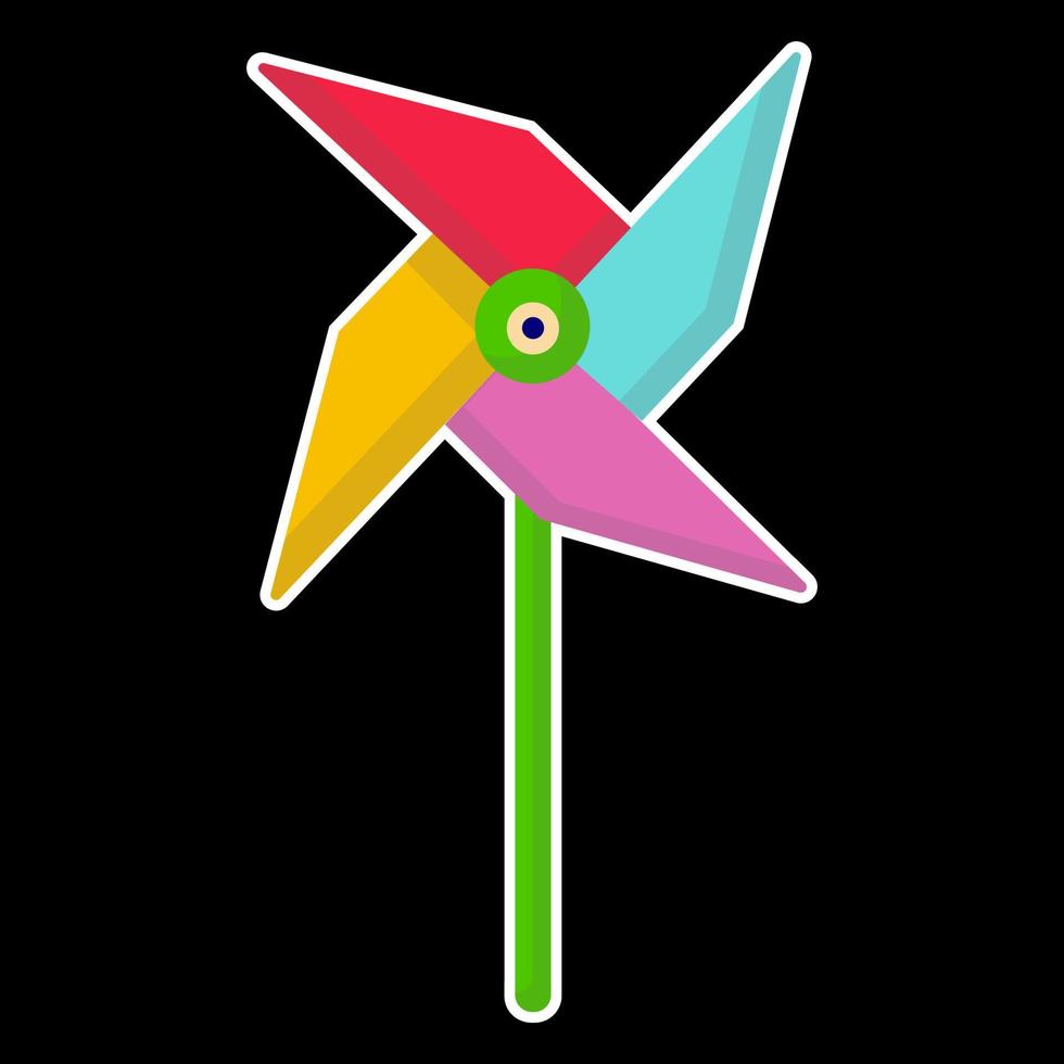 pegatina del mango de la hélice. ilustración plana de un icono de vector sobre un fondo negro. juguetes para niños.