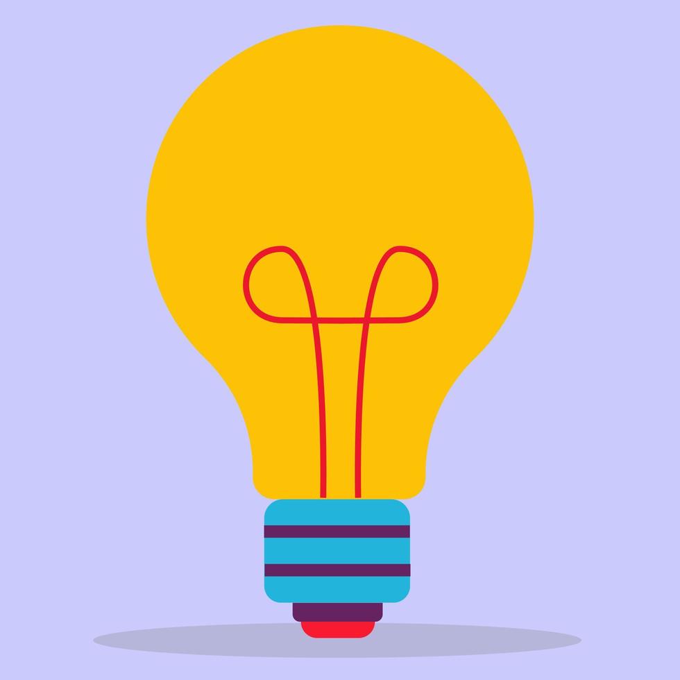 Icon with a light bulb. Flat design, light bulb icon. Illustration of the idea symbol. vector