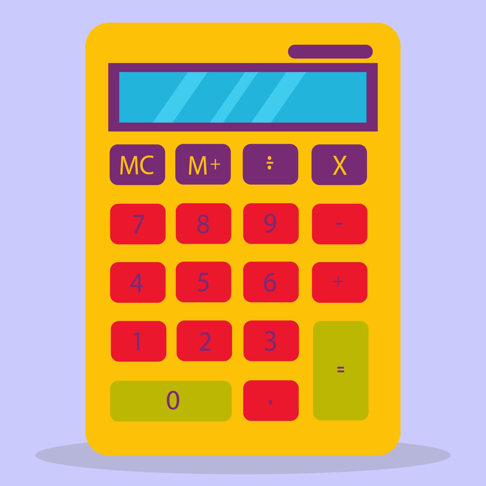 Vector calculator icon. The yellow calculator icon. Design in a flat style. 6875463 Vector Art