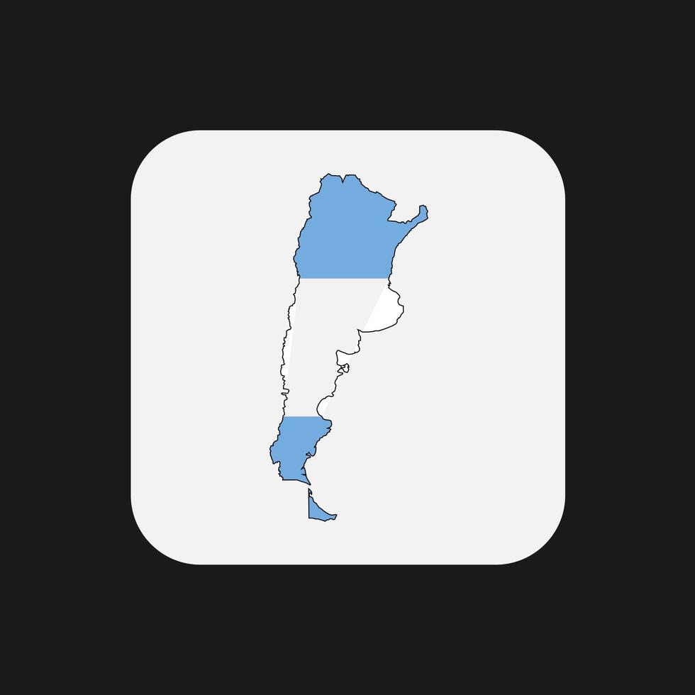 Argentina mapa silueta con bandera sobre fondo blanco. vector