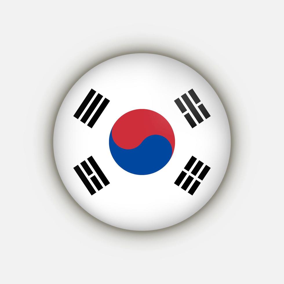 país corea del sur. bandera de corea del sur. ilustración vectorial vector