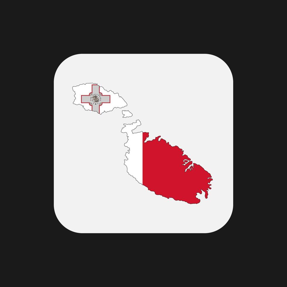 Malta map silhouette with flag on white background vector