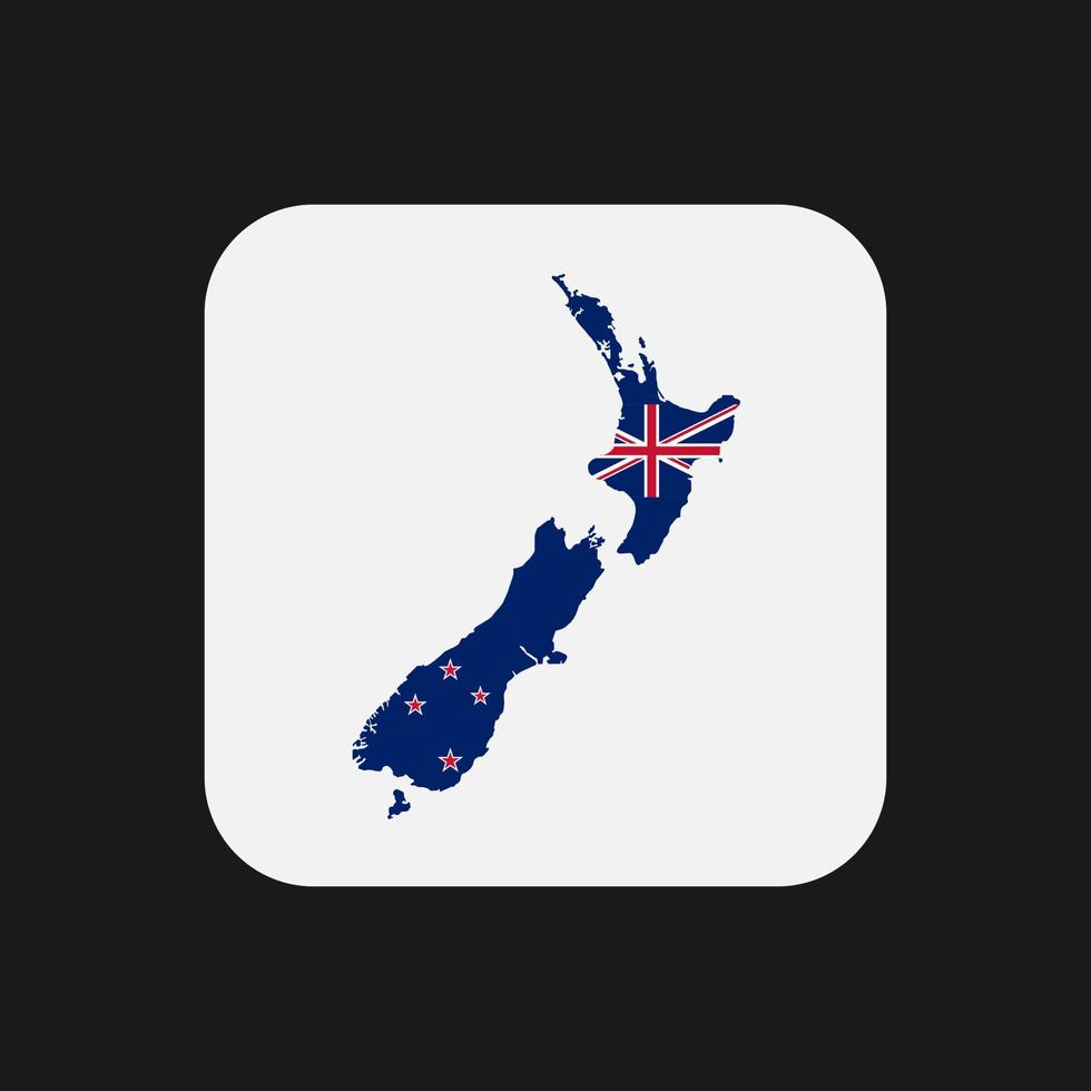 New Zealand map silhouette with flag on white background vector