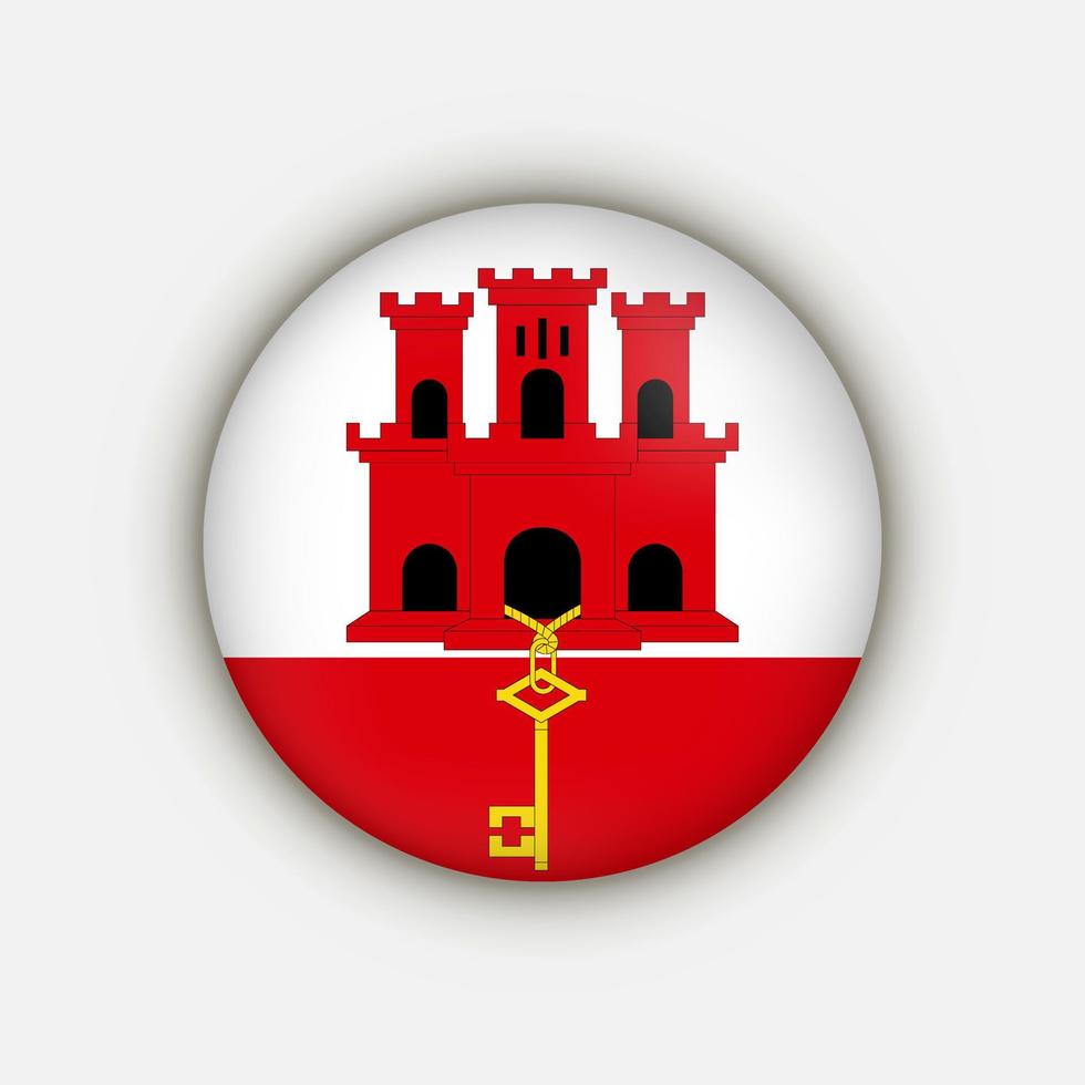 Country Gibraltar. Gibraltar flag. Vector illustration.