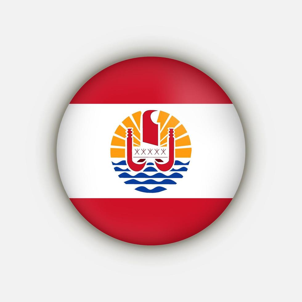 Country French Polynesia. French Polynesia flag. Vector illustration.