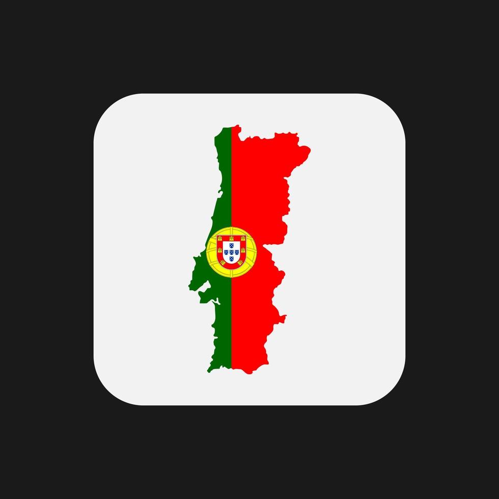 Portugal map silhouette with flag on white background vector