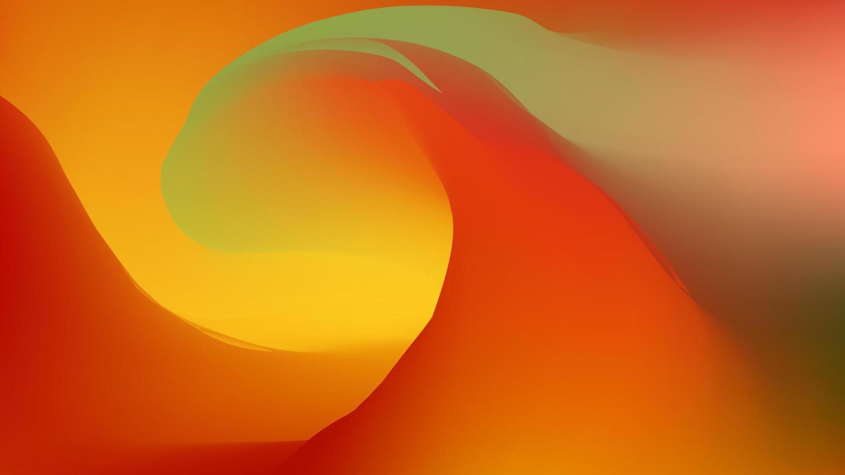 Abstract wave at sunset background. Red oceanic tsunami with green sea tide with falling yellow vector sunrise rays