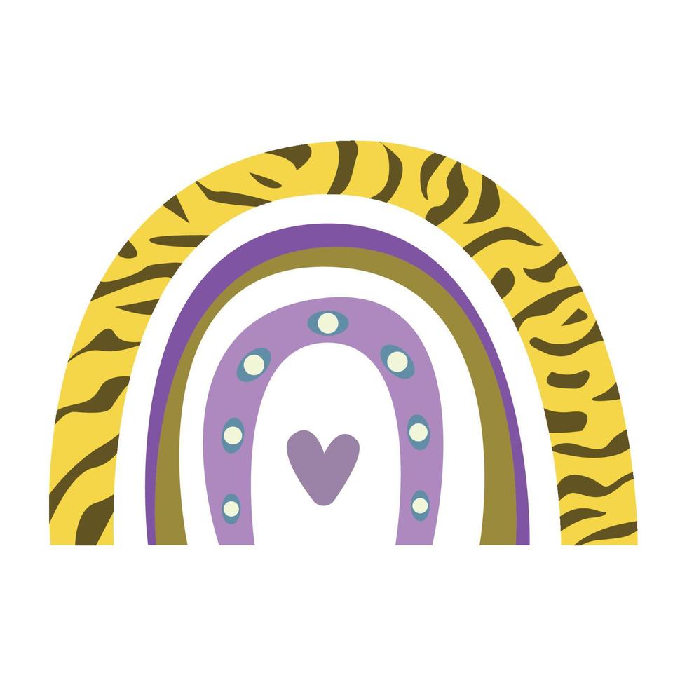 bright rainbow tiger print vector